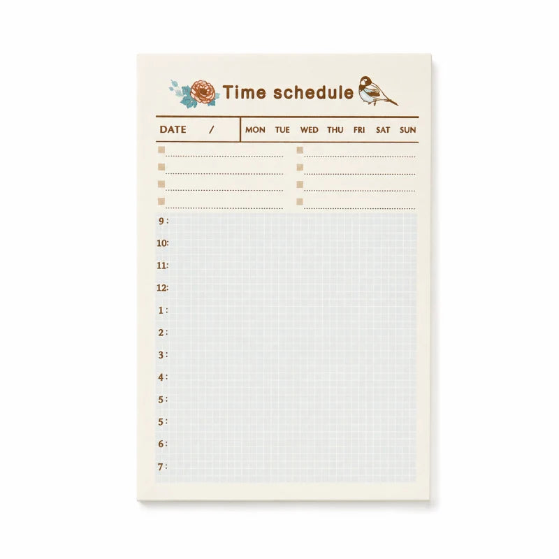 Floral Checklist Memo Pad