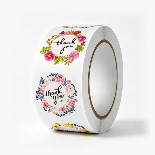Positive Floral Seal Sticker Roll