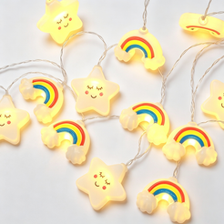White Star Rainbow Battery Operated String Lights