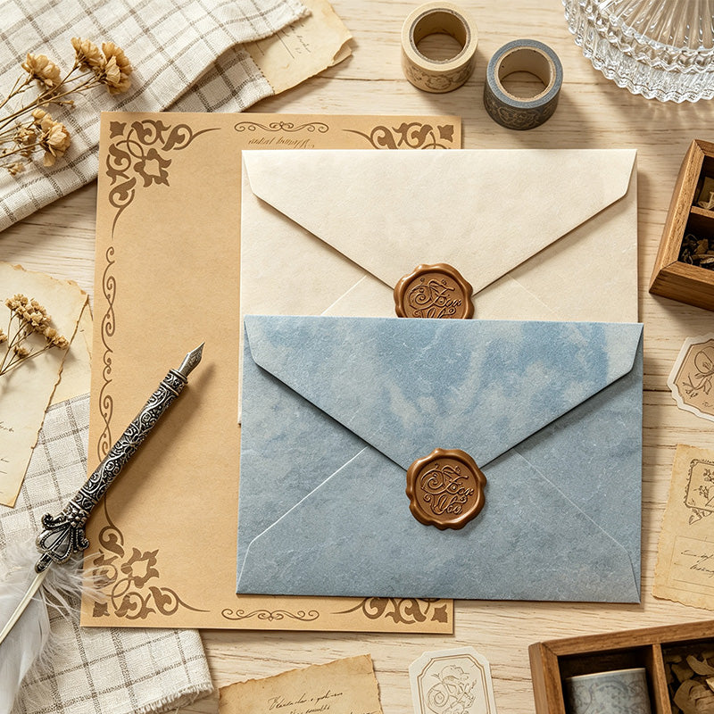 Vintage Paper Envelope Wax Seal Set 10.00