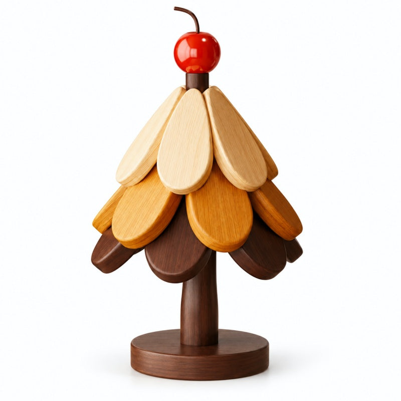 Large Christmas Tree Shaped Wooden Trivet Set