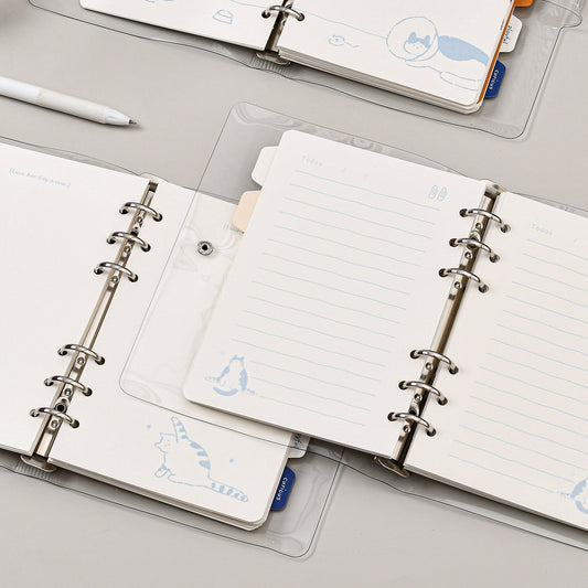 Cute Kitten Refillable Binder Notebook-Set of 4