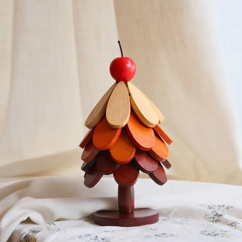 Large Christmas Tree Shaped Wooden Trivet Set
