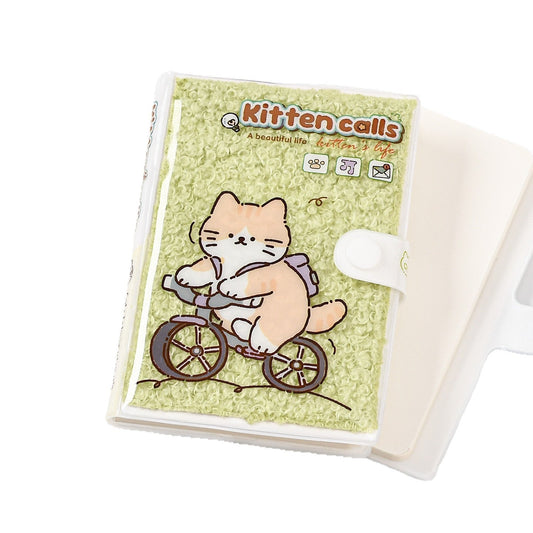 Cute Cartoon Cat Plush Pocket Notebook-Set of 4