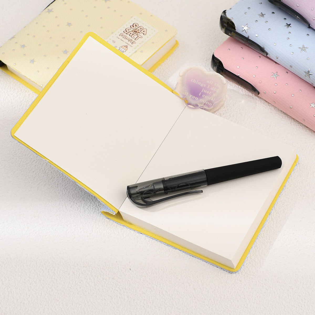 Cute Star Pattern Square Pocket Notebook-Assorted Set of 12