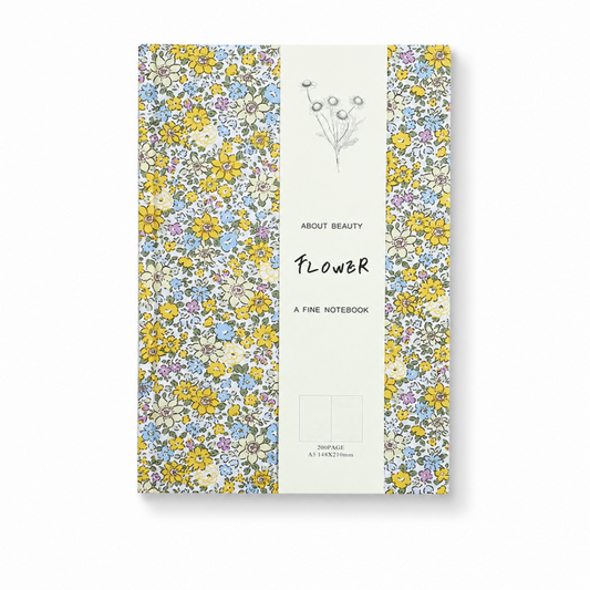A5 Floral Fabric Cover Lined Journal Notebook