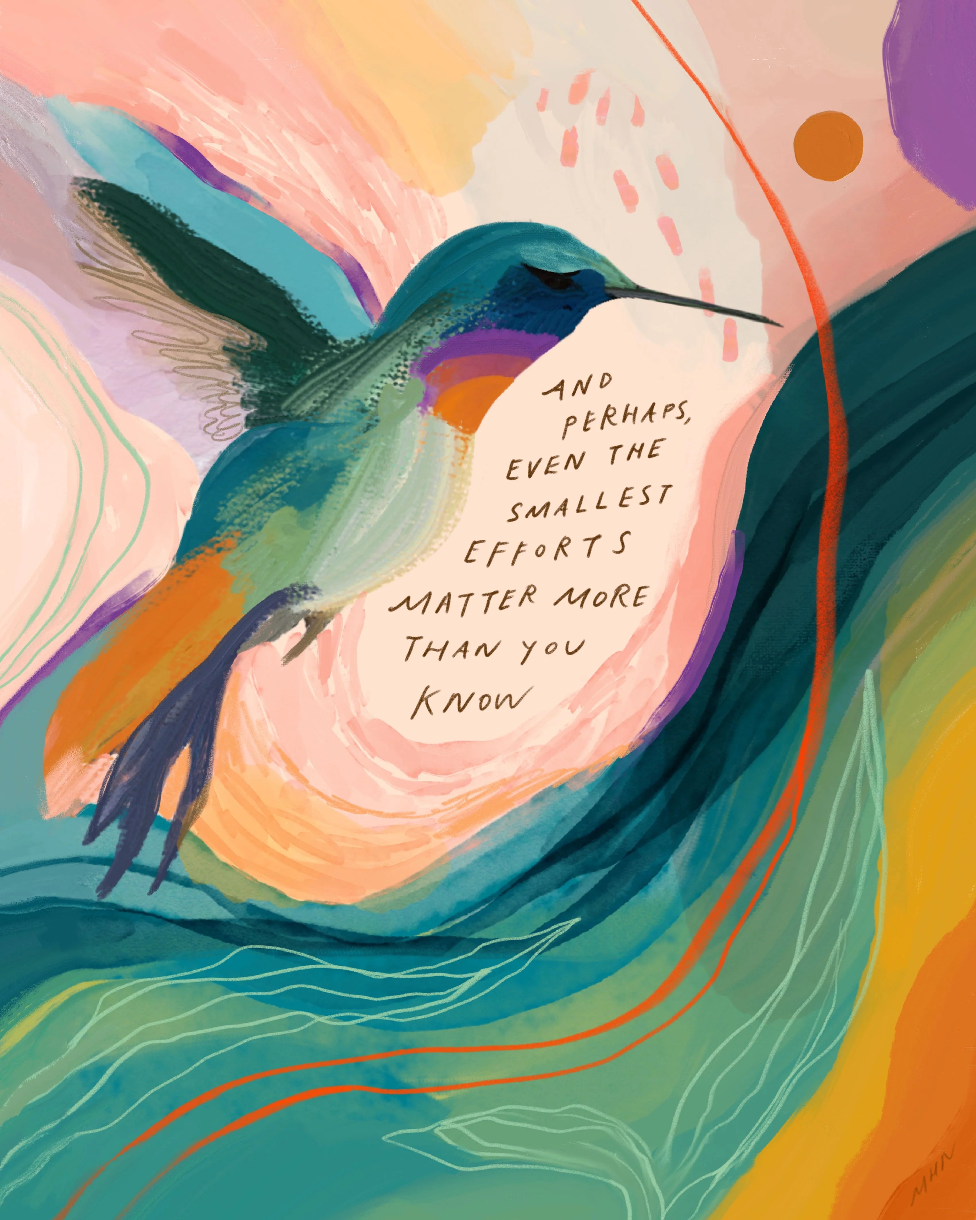 "Smallest Efforts-Hummingbird" - 8" x 10" Print